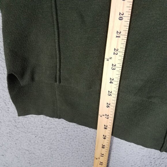 Sandro Sweater Women's 3/ Large Olive Green Oversized Knit Pullover Stretch - Picture 9 of 12